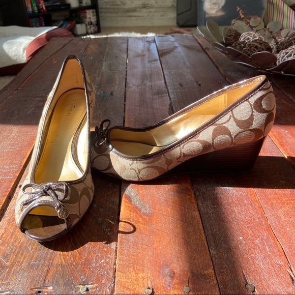 Coach Open-Toed Wedges - Picture 4 of 5